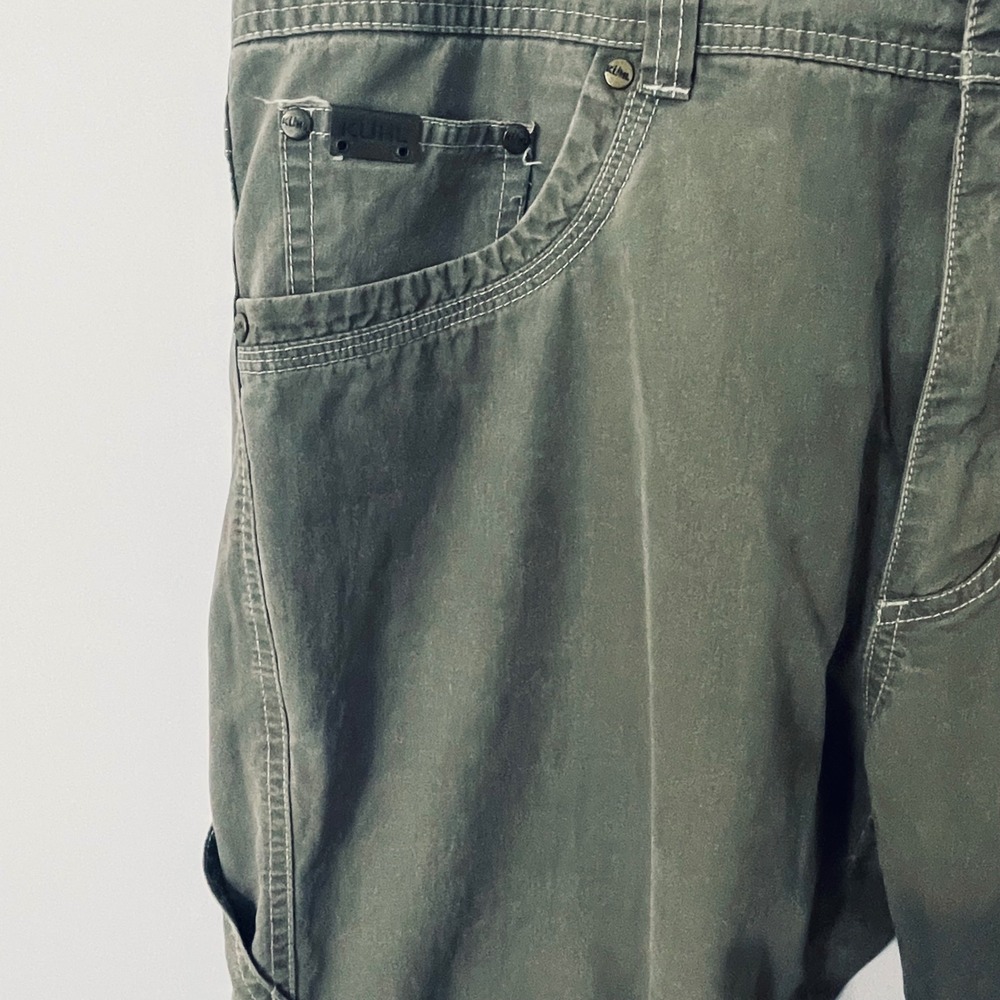 KUHL Mens Revolver Pants Men's W33xL32 Olive Green Cotton Nylon Vintage Wash - Picture 7 of 16